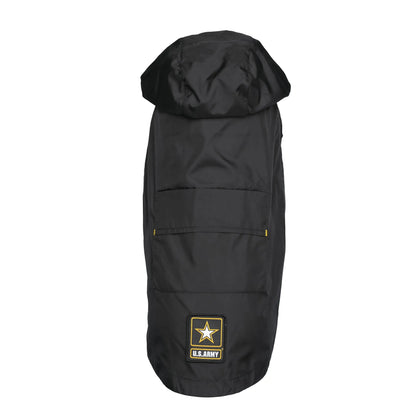 US Army Packable Dog Raincoat Black