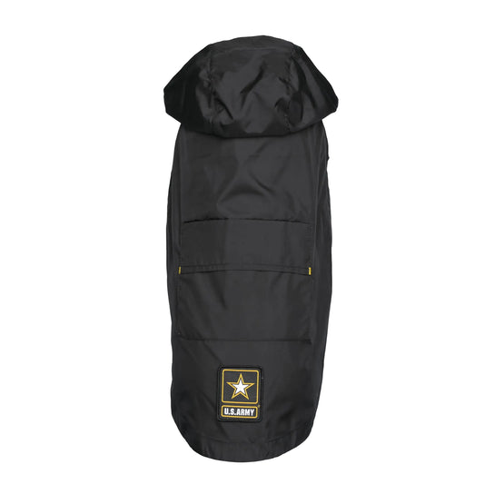 US Army Packable Dog Raincoat Black