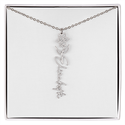 Birth Flower Name Necklace