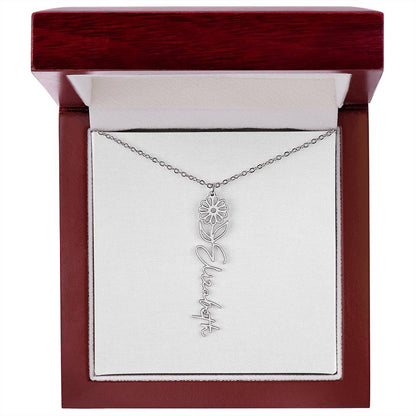 Birth Flower Name Necklace