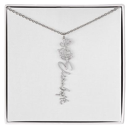 Birth Flower Name Necklace