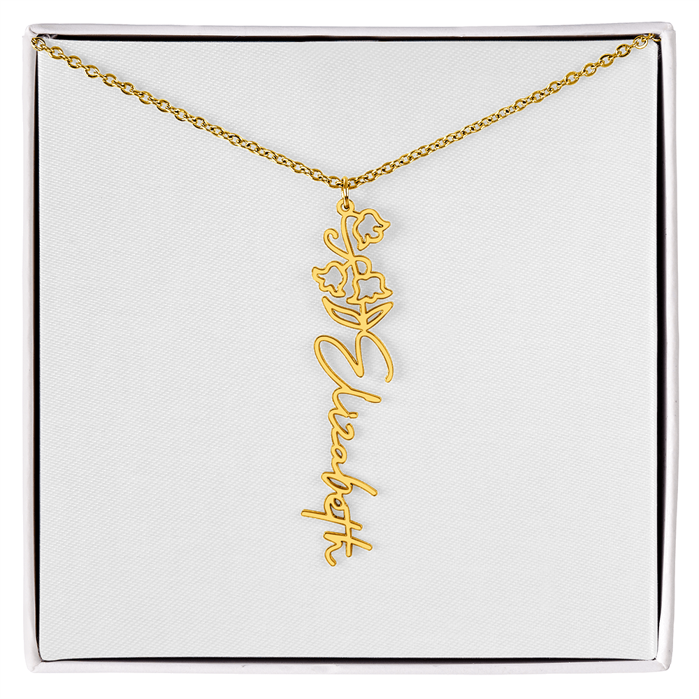 Birth Flower Name Necklace