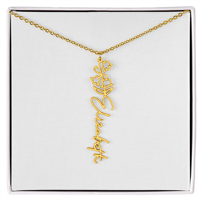 Birth Flower Name Necklace