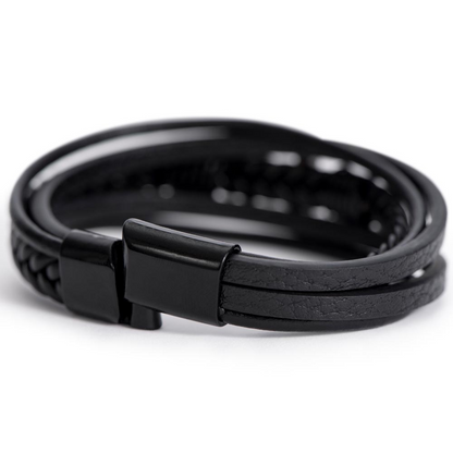 Men's Cross Vegan Leather Bracelet Gift