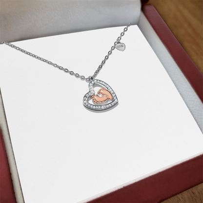 Baby Feet Heart Necklace Gift