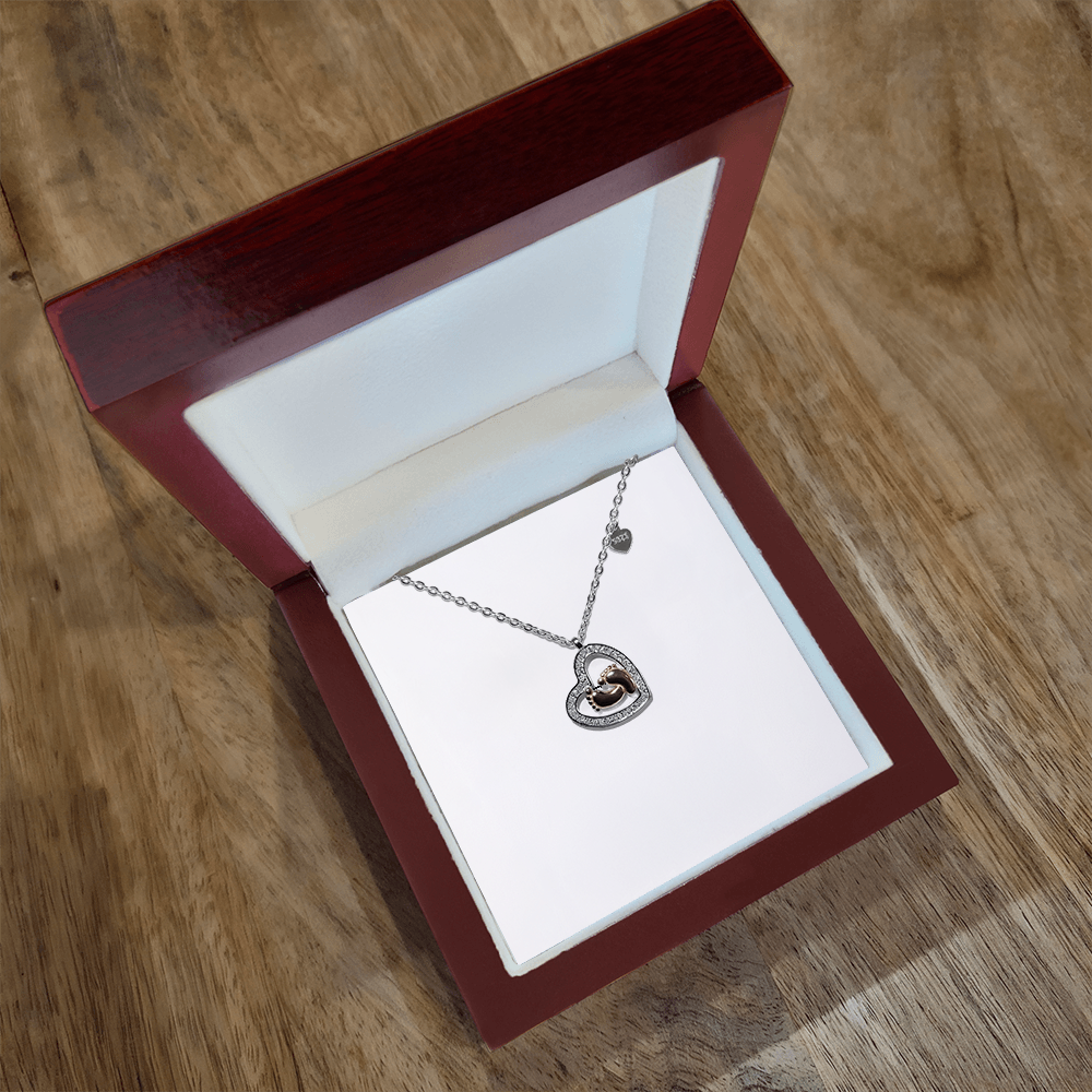 Baby Feet Heart Necklace Gift