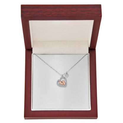 Baby Feet Heart Necklace Gift