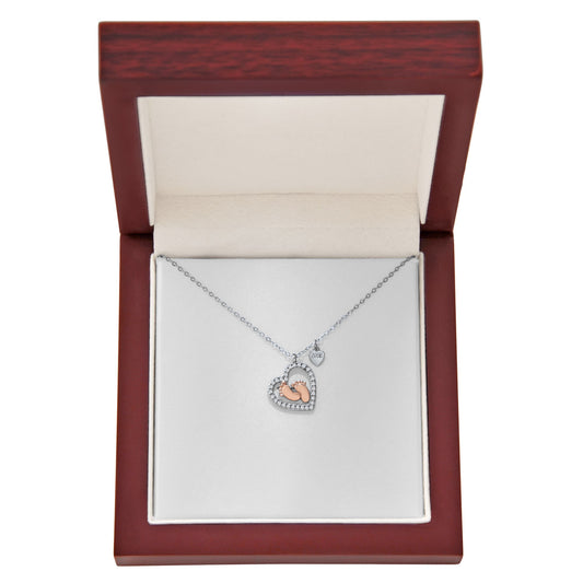 Baby Feet Heart Necklace Gift